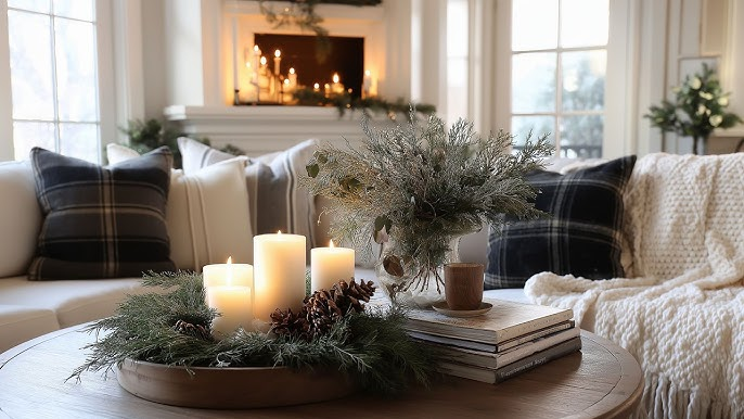 Cozy Winter Home Decor Ideas with Candles, Textures and Warm Lighting